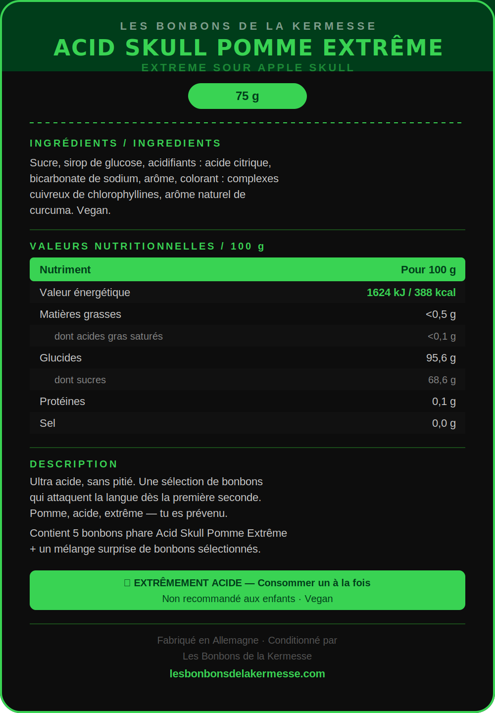 Pack Acid Skull Pomme Extrême — T'as le Courage ?